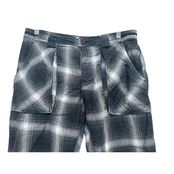 Free People Plaid Academia Rockstar Utility Pants Women 6 Black Y2K Grunge Lined - Picture 8 of 14